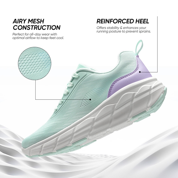 [ActiveHarmony] Women's Non-Slip Mesh Walking Sneakers - MINT GREEN - 5